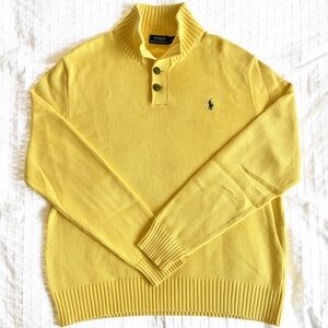 Vintage Polo Ralph Lauren Classic Button Mock Neck Sweater